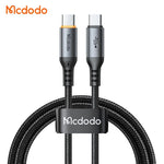 Mcdodo USB-C to USB- C Cable 100W Fast Charging Braided Nylon 1.2m Cable with Smart Auto Power Off CA-2040 Tech House Singapore