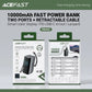 Acefast PB0902 Power Bank 10000mAh PD 45W Built-In Retractable USB C Cable Smart Display [CCC Certified] Tech House Singapore