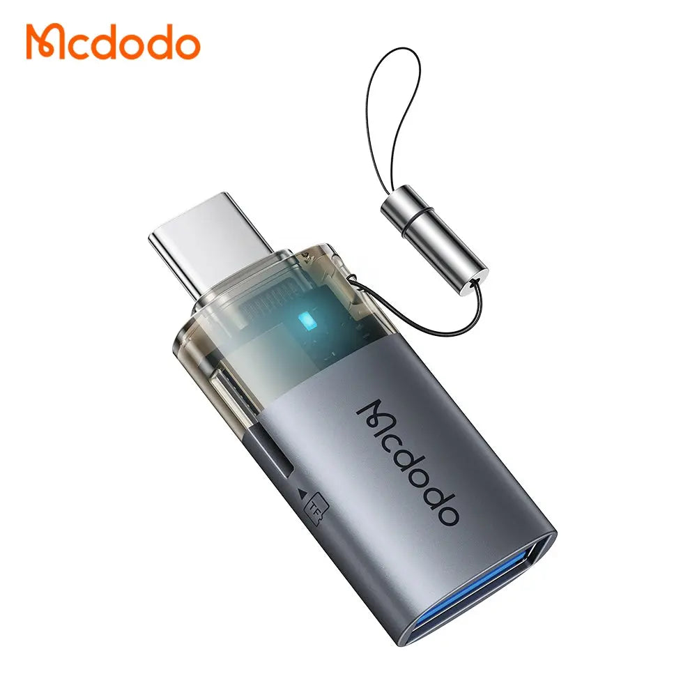 Mcdodo 2-in-1 USB-A to Lightning Transfer Adapter Built-in TF Card Reader with Lanyard OT-7850 Tech House Singapore