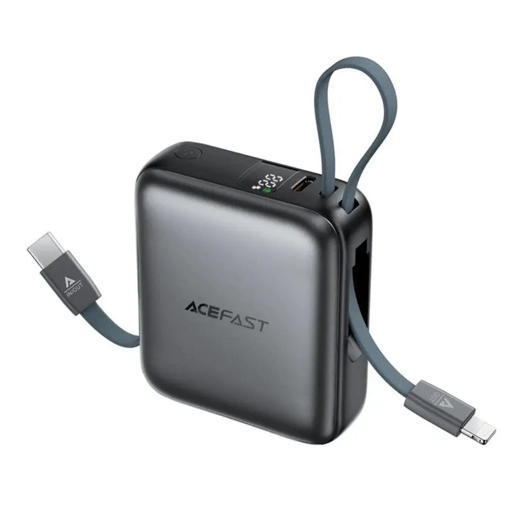 Acefast M23 Power Bank 10000mAh PD 22.5W Built-In Dual USB C and Lightning Cables [CCC Certified] Tech House Singapore