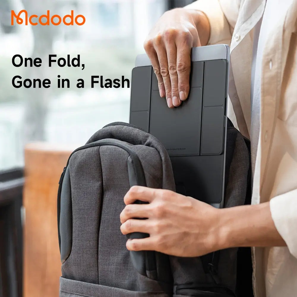 Mcdodo Leather Mangetic Foldable Laptop & Tablet Stand with Dual-Height Adjustment FS-8020 Tech House Singapore