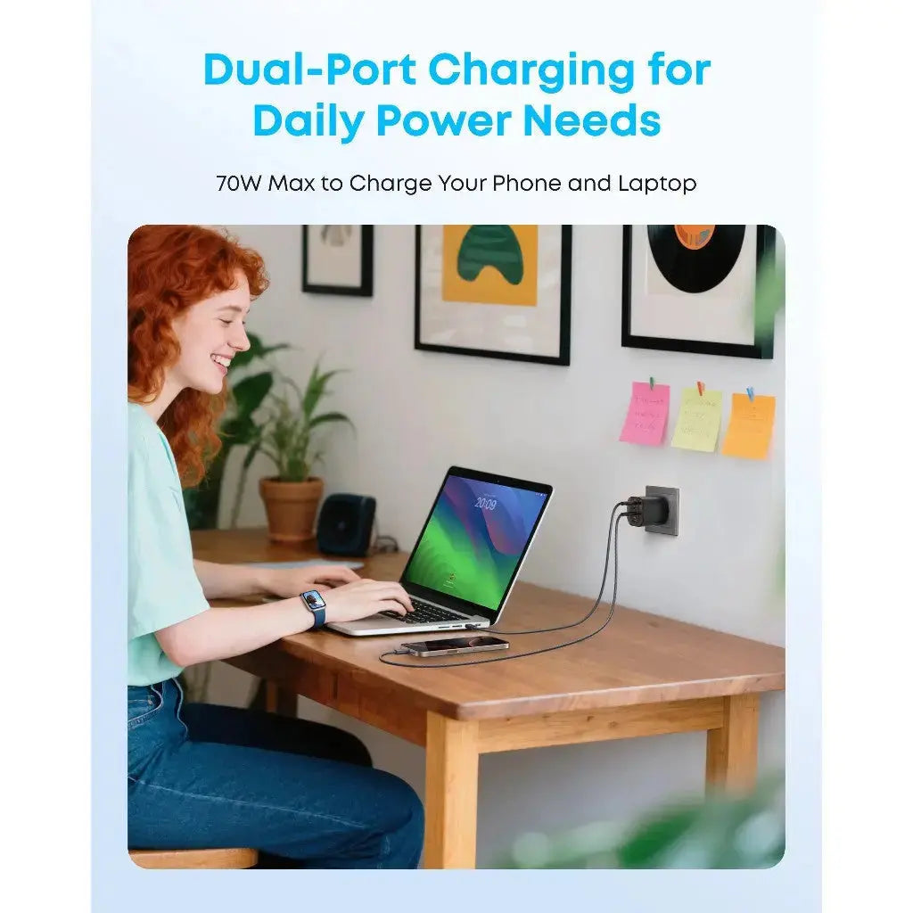 Anker Zolo Charger 70W Fast Charging 4-Port GaN USB C Compact Foldable Charger A121C Tech House Singapore