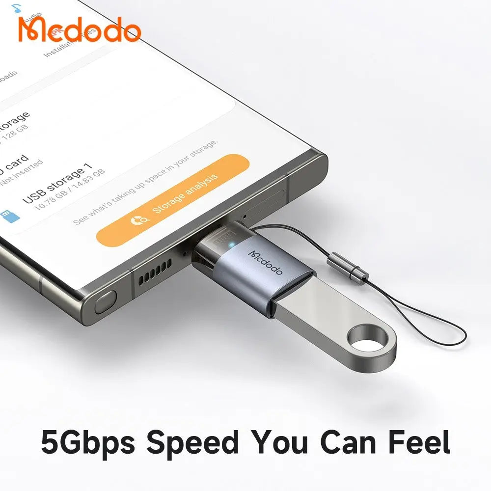 Mcdodo USB-A 3.0 to USB-C Transfer USB Adapter with Indicator Lights and Lanyard OT-7400 Tech House Singapore