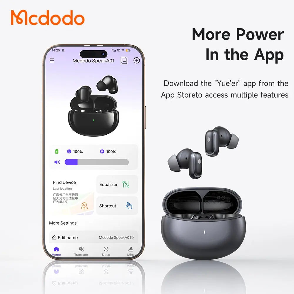 Mcdodo ANC+ENC AI Translation Earbuds True Wireless Earbuds HP-8220 Tech House Singapore