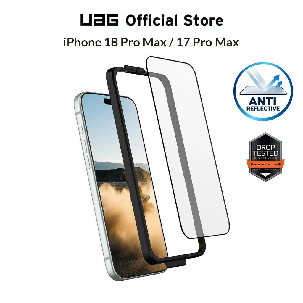 UAG iPhone 18 Pro Max / 17 Pro Max Anti Reflective Screen Protector Glass Shield Ultra 9H Hardness Tempered Glass Tech House Singapore