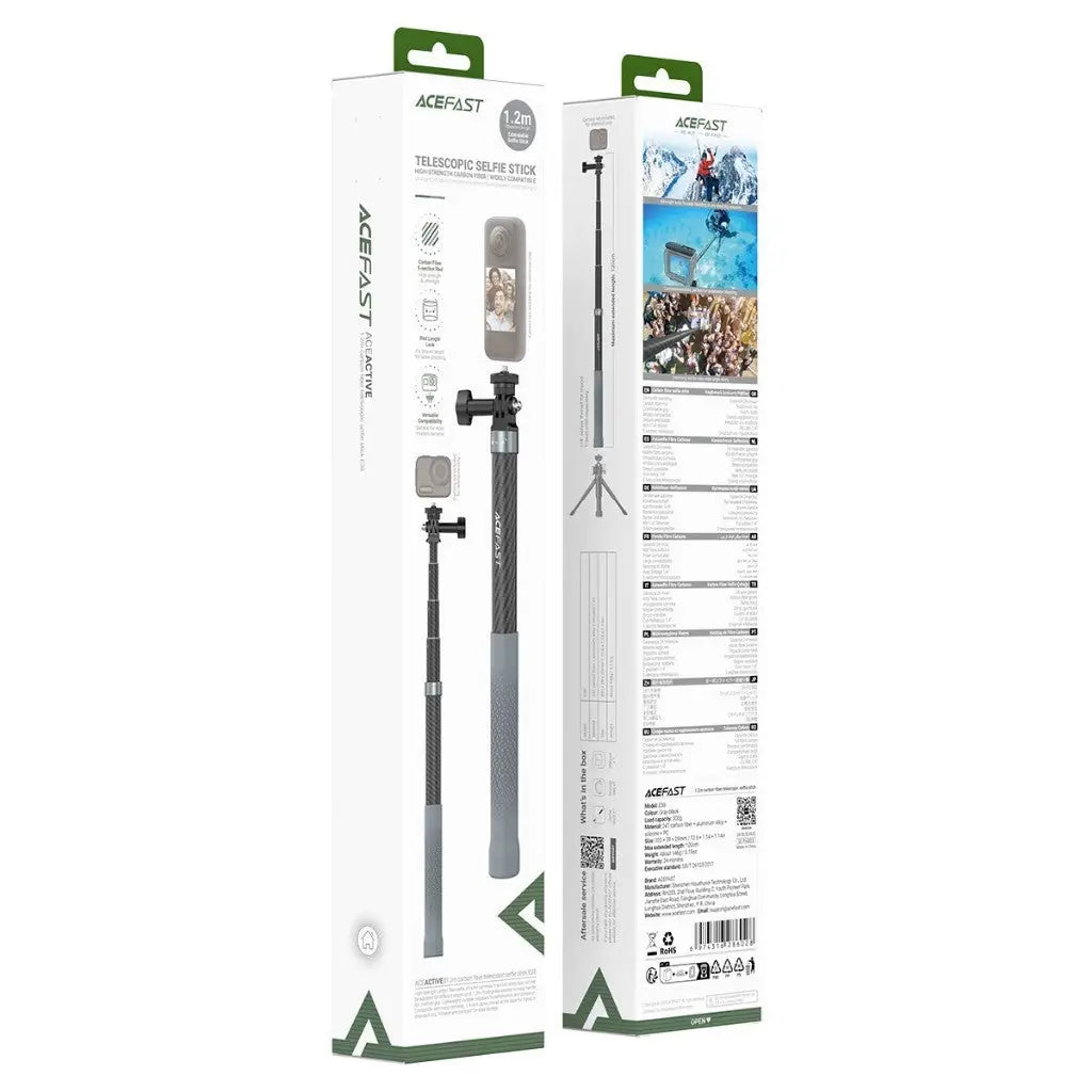 Acefast E38 Carbon Fiber Telescopic Selfie Stick 1.2m Selfie Stick for Phone Camera Tech House Singapore