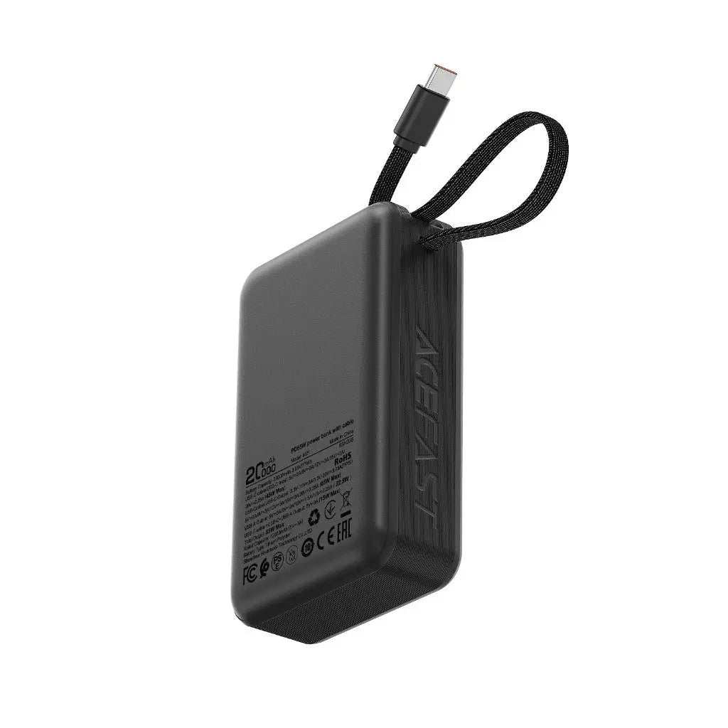 Acefast M21 Power Bank 20000mAh PD 65W Built-In USB C Cable Portable Charger [CCC Certified] Tech House Singapore