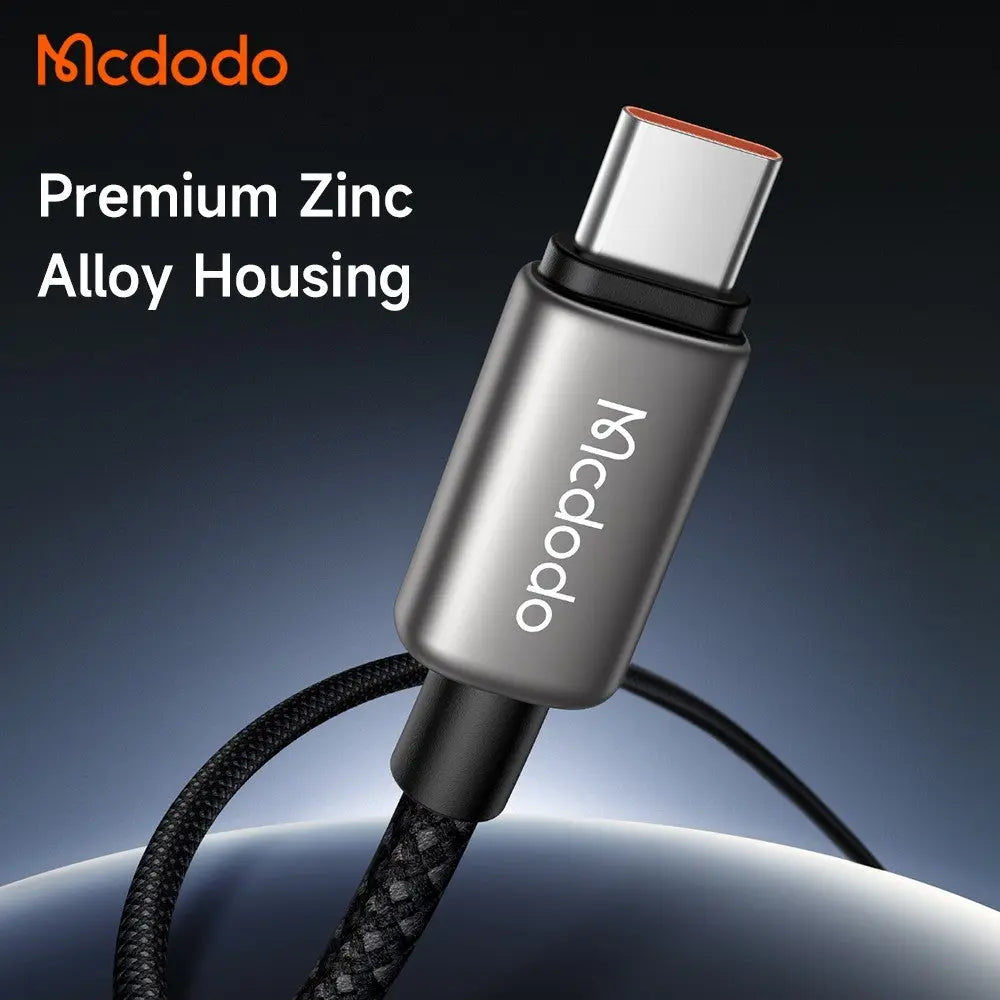 Mcdodo USB-C to USB-C Cable 240W Fast Charging Braided Nylon 1.2m Cable with TFT Screen Display CA-8750 Tech House Singapore