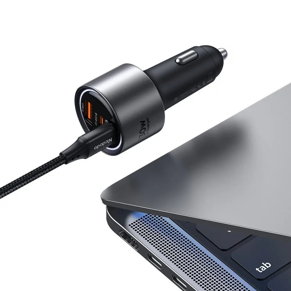 Mcdodo Gana Car Charger PD 130W Max Fast Charging 3-Port Car Charger CC-3190 Tech House Singapore