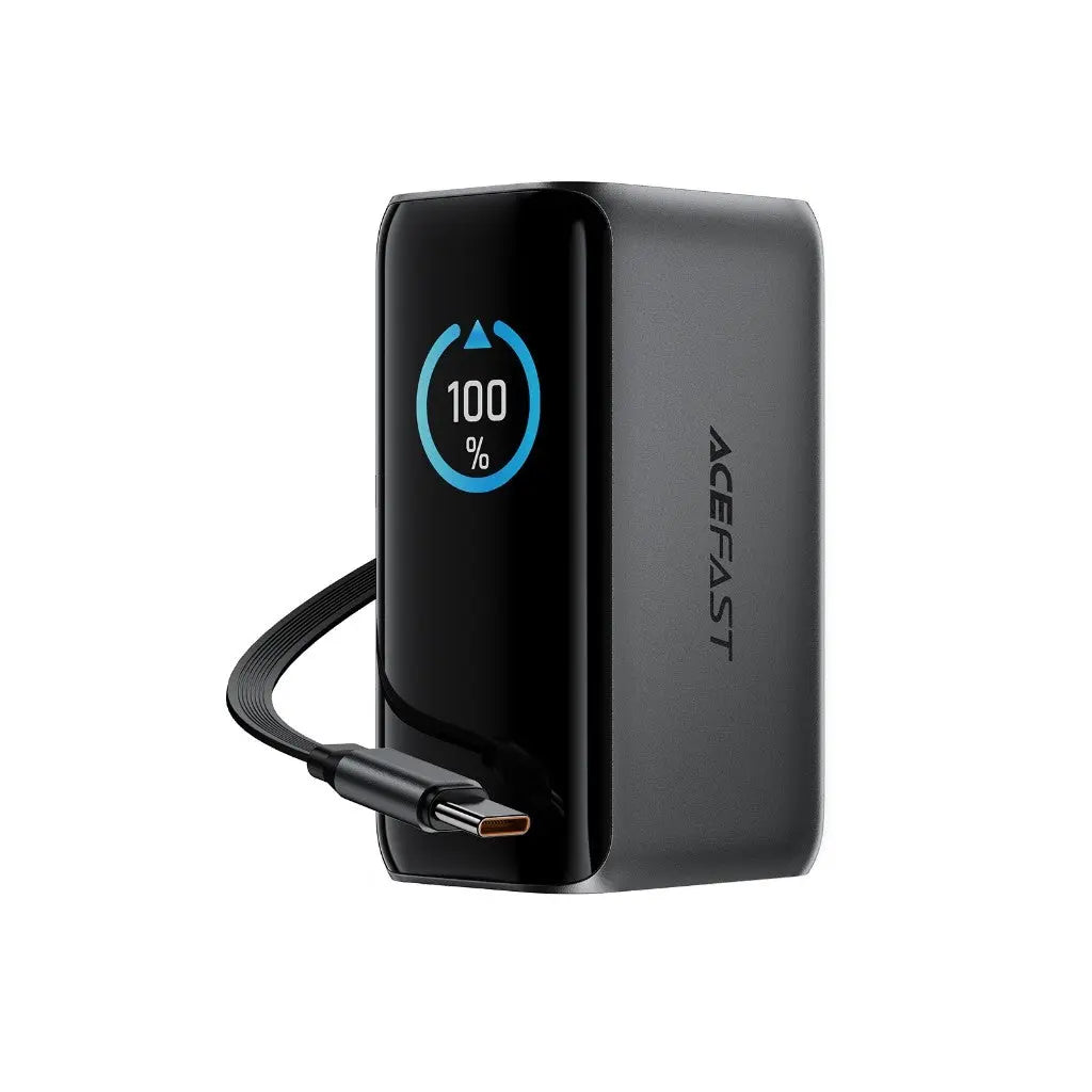 Acefast PB0902 Power Bank 10000mAh PD 45W Built-In Retractable USB C Cable Smart Display [CCC Certified] Tech House Singapore