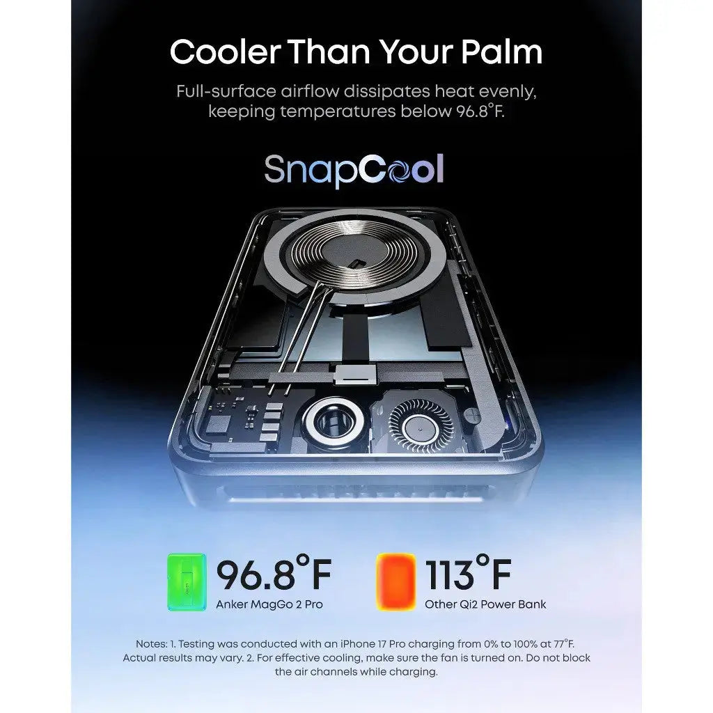 Anker MagGo 2 Pro 10000mAh Qi2.2 25W Magnetic Active Cooling Power Bank A110R Tech House Singapore
