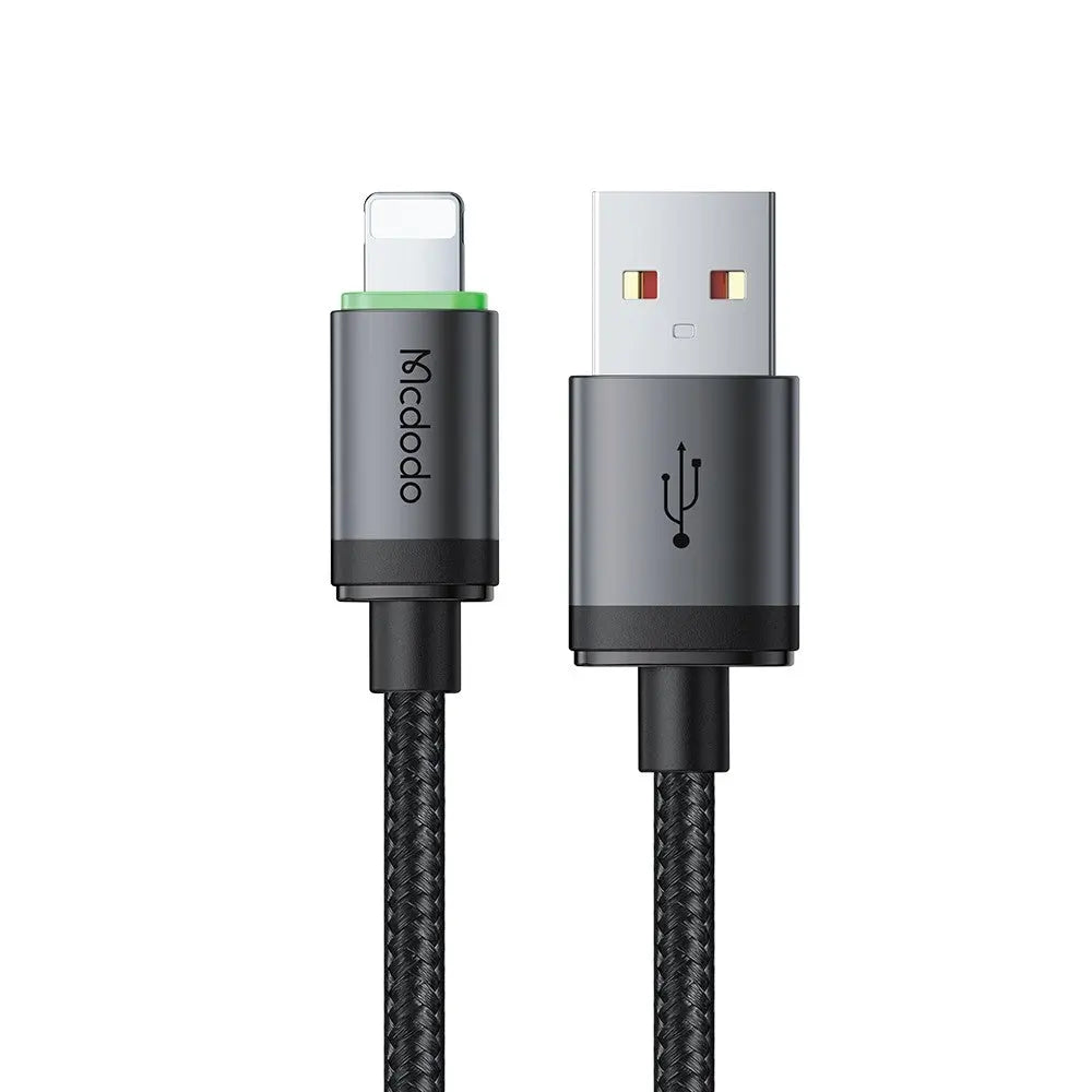 Mcdodo USB-A to Lightning Cable Fast Charging Braided Nylon 1m Cable with Charging Light CA-2030 Tech House Singapore