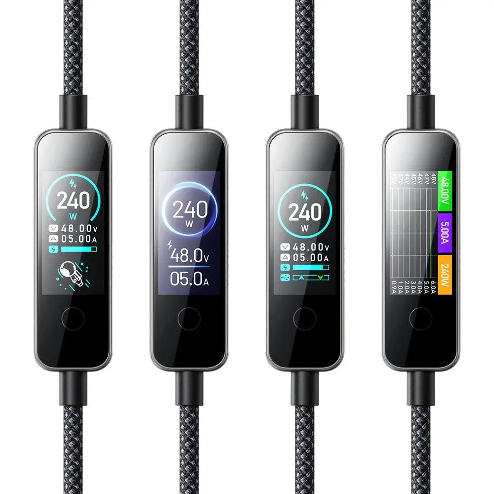 Mcdodo USB-C to USB-C Cable 240W Fast Charging Braided Nylon 1.2m Cable with TFT Screen Display CA-8750 Tech House Singapore