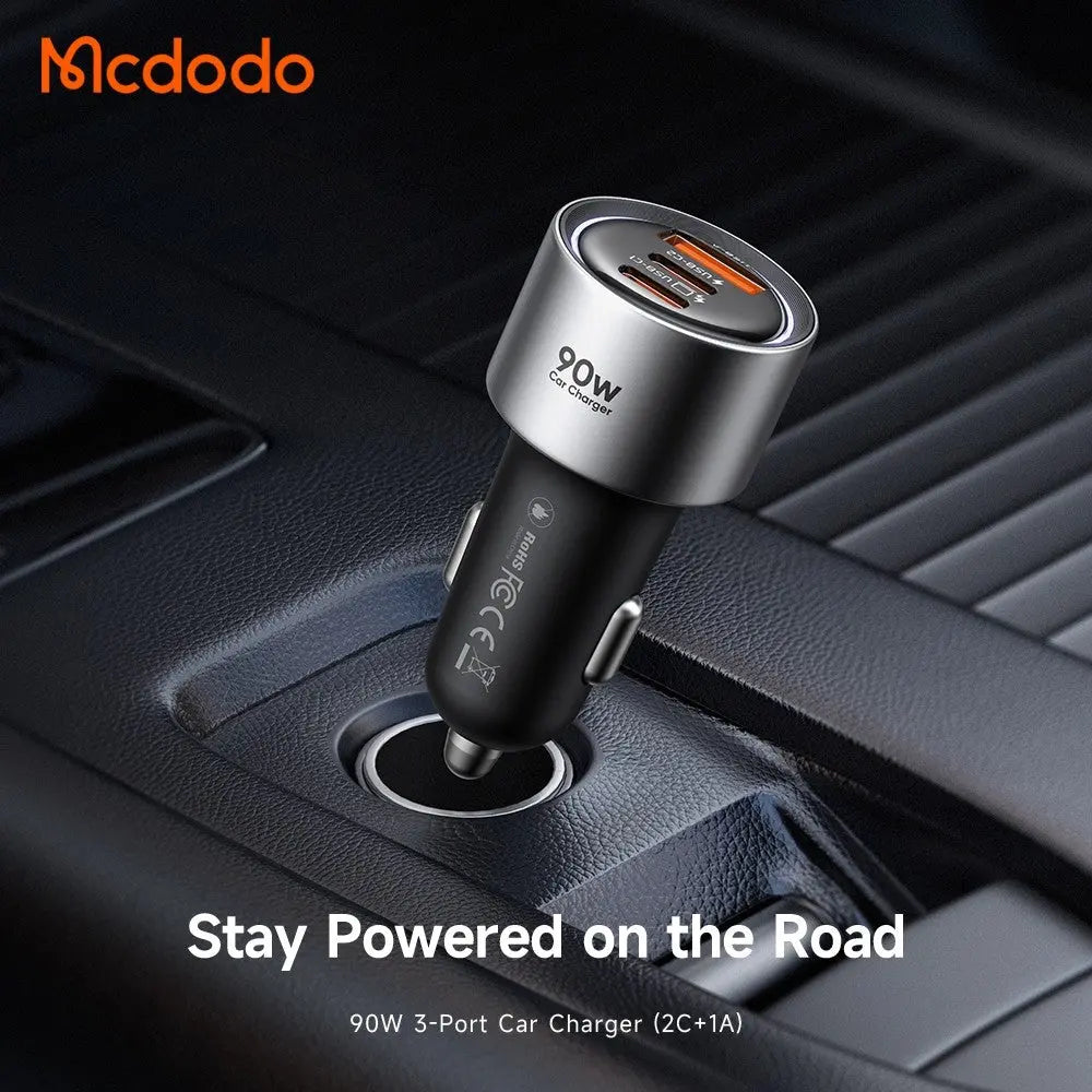 Mcdodo Gana Car Charger PD 90W Max Fast Charging 3-Port Car Charger CC-3110 Tech House Singapore