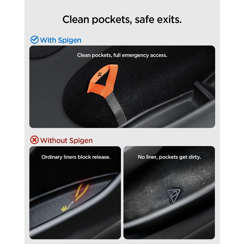 Spigen Tesla Model Y Juniper (2026/2025) Rear Side Door Pocket Guards + Emergency Door Release Handle (2P) TG120-YJ Spigen Singapore Singapore