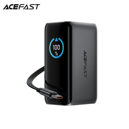 Acefast PB0902 Power Bank 10000mAh PD 45W Built-In Retractable USB C Cable Smart Display [CCC Certified] Tech House Singapore