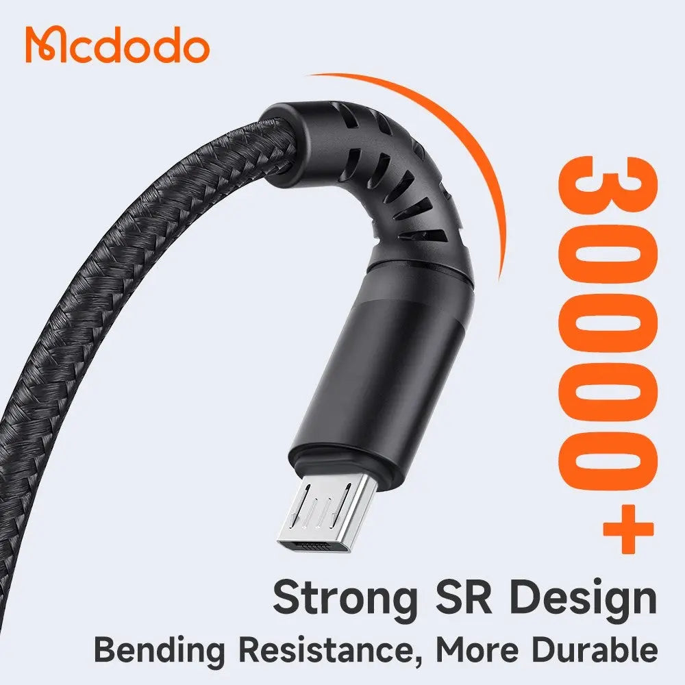 Mcdodo USB-A to Micro USB Cable Fast Charging Braided Nylon 0.2m Data Cable CA-2280 Tech House Singapore