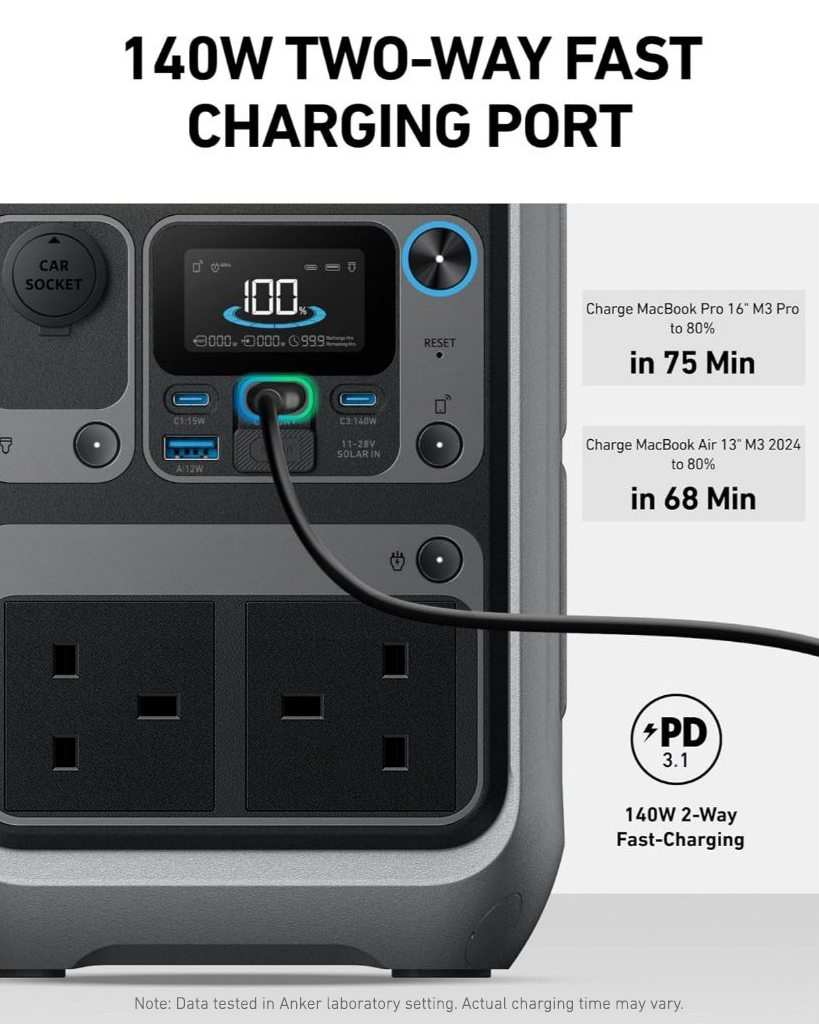 Anker SOLIX C300 Portable Power Bank Station - 288Wh | 300W (600W Surge) A1722 Tech House Singapore