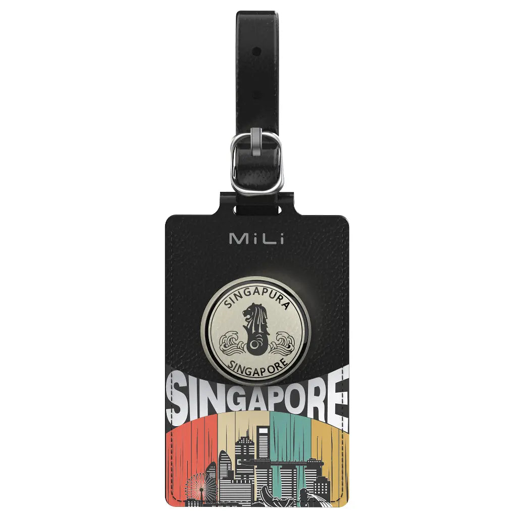 MiLi MiTag Duo with Leather Luggage Tag SG Bluetooth GPS Tracker Luggage Locator Global GPS Finder Key Finder Tech House Singapore