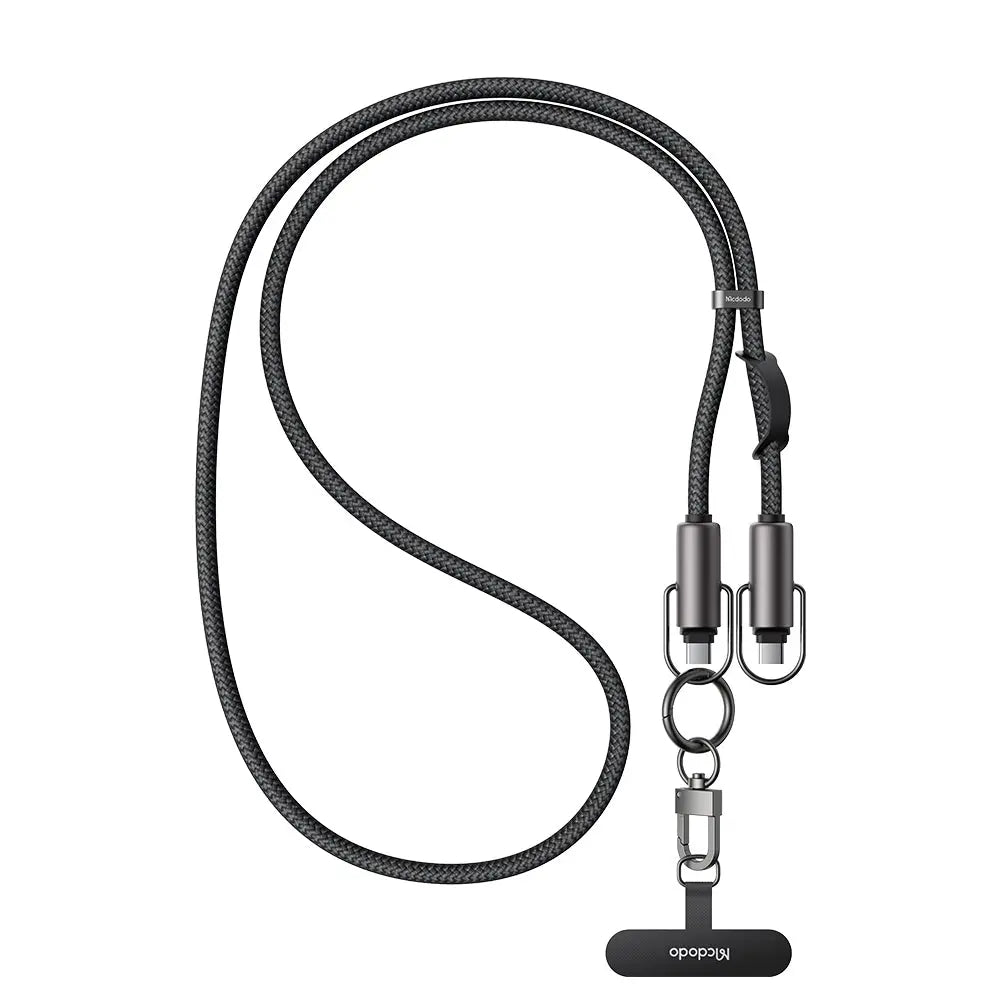 Mcdodo 2-in-1 USB-C to USB-C Cable 60W Fast Charging Crossbody Phone Lanyard 1.2M CA-6830 Tech House Singapore