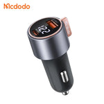 Mcdodo Car Charger PD 75W Fast Charging Dual-Port USB-C and USB-A with Digital Display CC-3690 Tech House Singapore