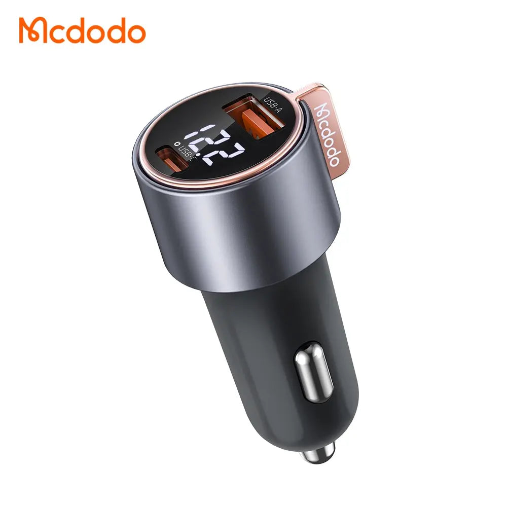 Mcdodo Car Charger PD 75W Fast Charging Dual-Port USB-C and USB-A with Digital Display CC-3690 Tech House Singapore