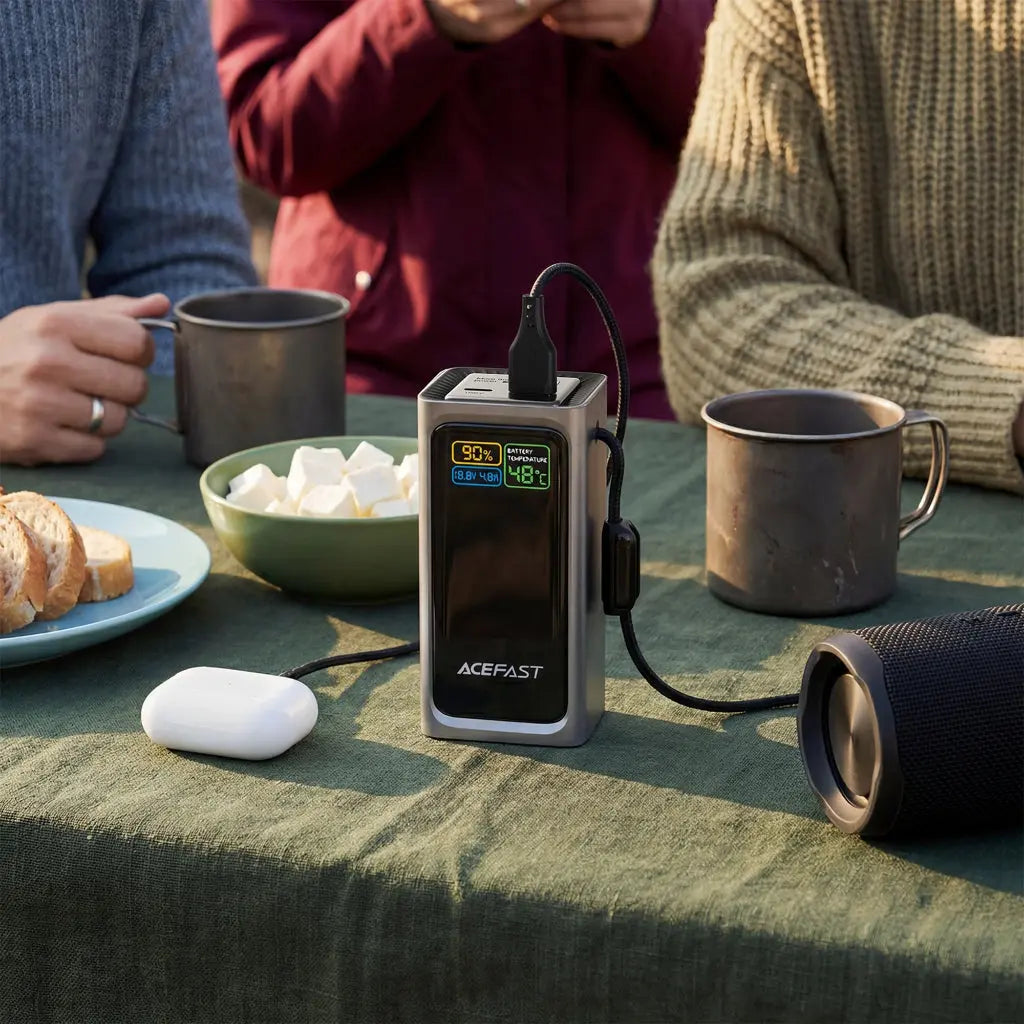 [CCC Power Bank] Acefast 20000mAh Power Bank 100W Fast Charging with Built-In USB-C Cable M33 Tech House Singapore