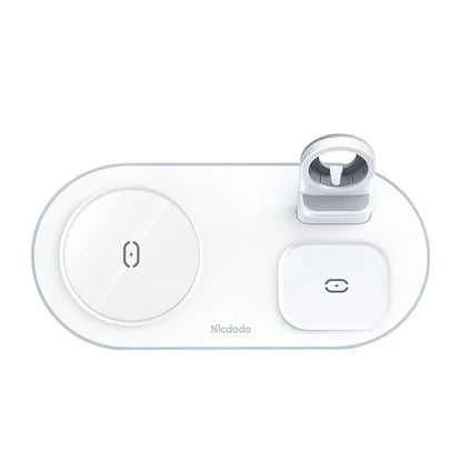 Mcdodo 3-in-1 Magnetic Charger 15W Wireless Charging Station for USB-A iWatch Charger CH-7060/CH-706 Tech House Singapore