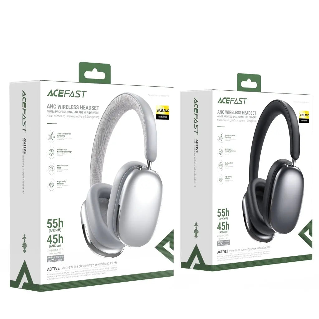 Acefast ANC Active Noise Cancelling Over Ear Headphones Hi-Fi Stereo Bluetooth Headset with Mic H9 Tech House Singapore