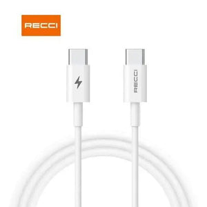 Recci Shark Type-C To Type-C Cable PD 60W Cable 1.5M RTC-P05CC Tech House Singapore