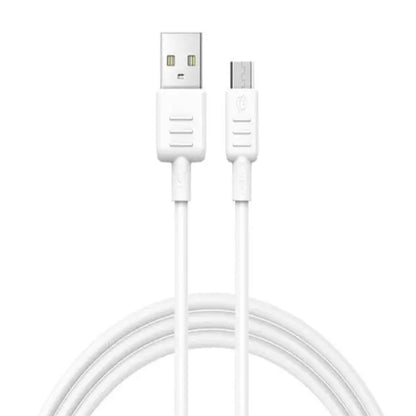 Recci USB A to Micro Cable Usb 2.4A Data Cable 1m White RS10M Tech House Singapore