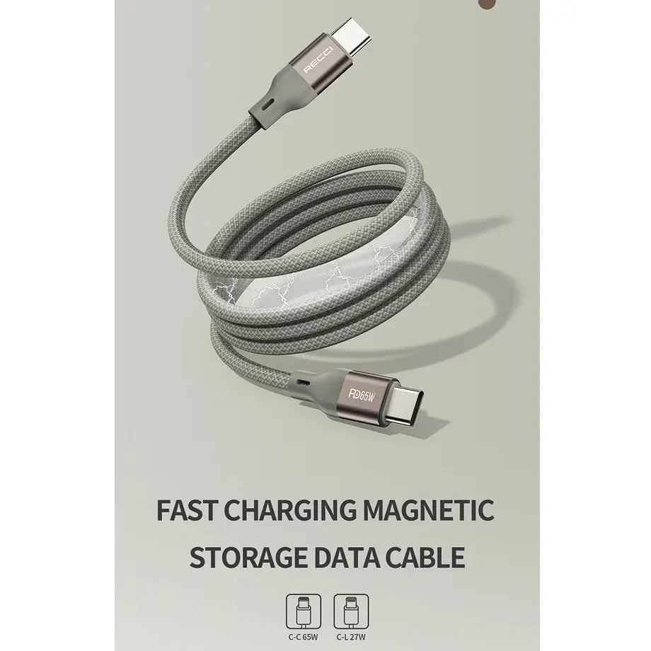 Recci Type-C to 8-Pin Cable PD 27W Cable Magnetic Cable 1M RS23CL Tech House Singapore