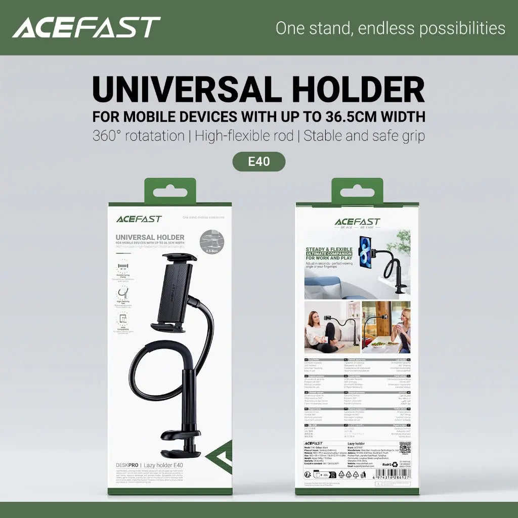 Acefast DeskPro Lazy Holder Adjustable Desktop Base Mount Universal Phone Holder 36CM E40 Tech House Singapore