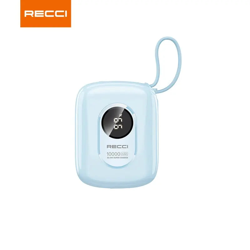 Recci 10000mAh Sugar Bean Power Bank 22.5W Built-In USB C and Lightning Cable [CCC Certified] (RPB-P79) Tech House Singapore