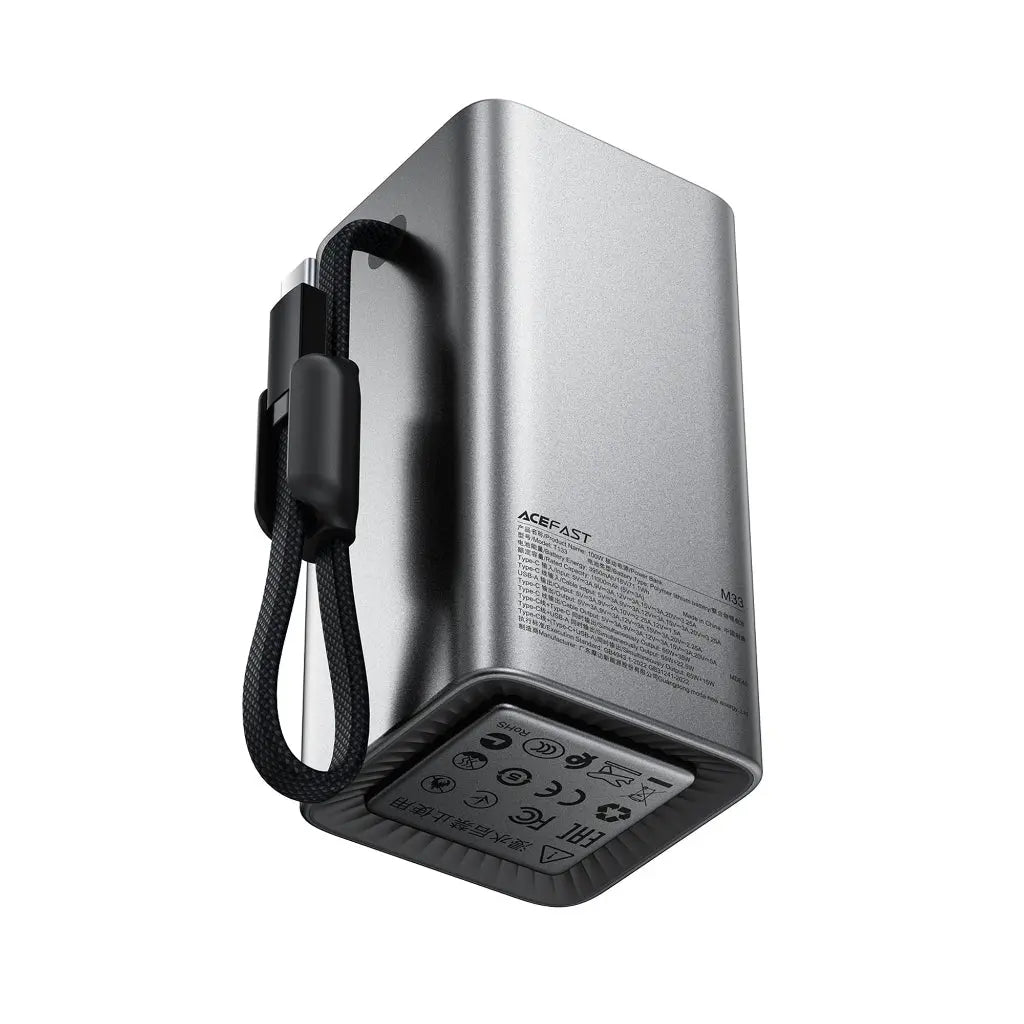 [CCC Power Bank] Acefast 20000mAh Power Bank 100W Fast Charging with Built-In USB-C Cable M33 Tech House Singapore