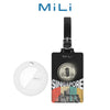 MiLi MiTag Duo with Leather Luggage Tag SG Bluetooth GPS Tracker Luggage Locator Global GPS Finder Key Finder - Black Luggage Tag