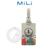 MiLi MiTag Duo with Leather Luggage Tag SG Bluetooth GPS Tracker Luggage Locator Global GPS Finder Key Finder - White Luggage Tag