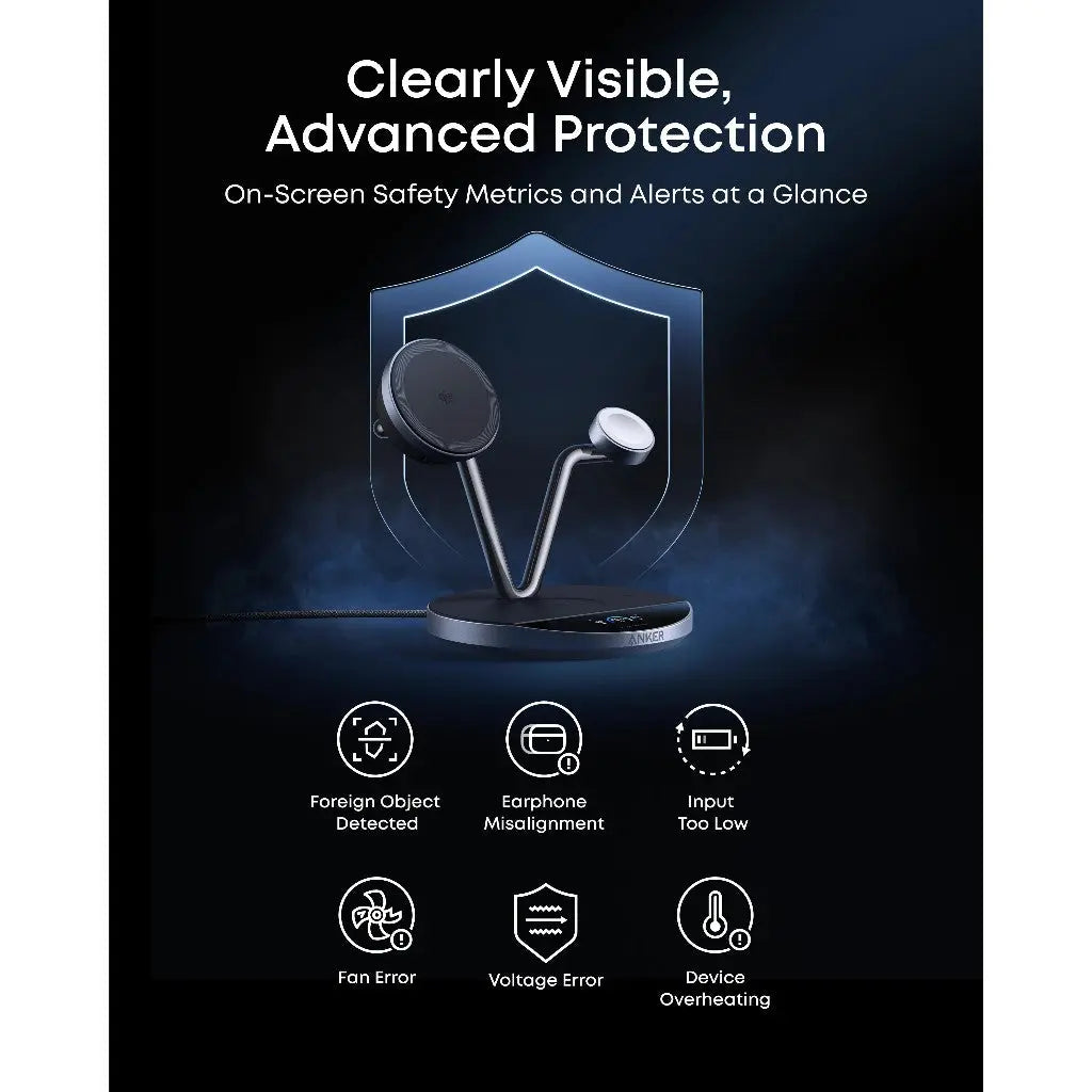 Anker Prime Wireless 3-in-1 Charging Station AirCool Dock Stand Magnetic Charger B25X7 Tech House Singapore