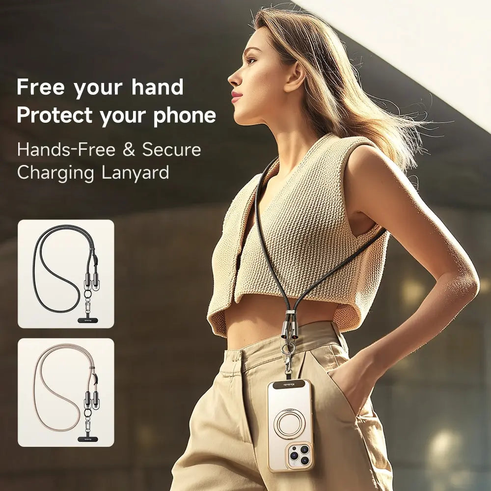 Mcdodo 2-in-1 USB-C to USB-C Cable 60W Fast Charging Crossbody Phone Lanyard 1.2M CA-6830 Tech House Singapore