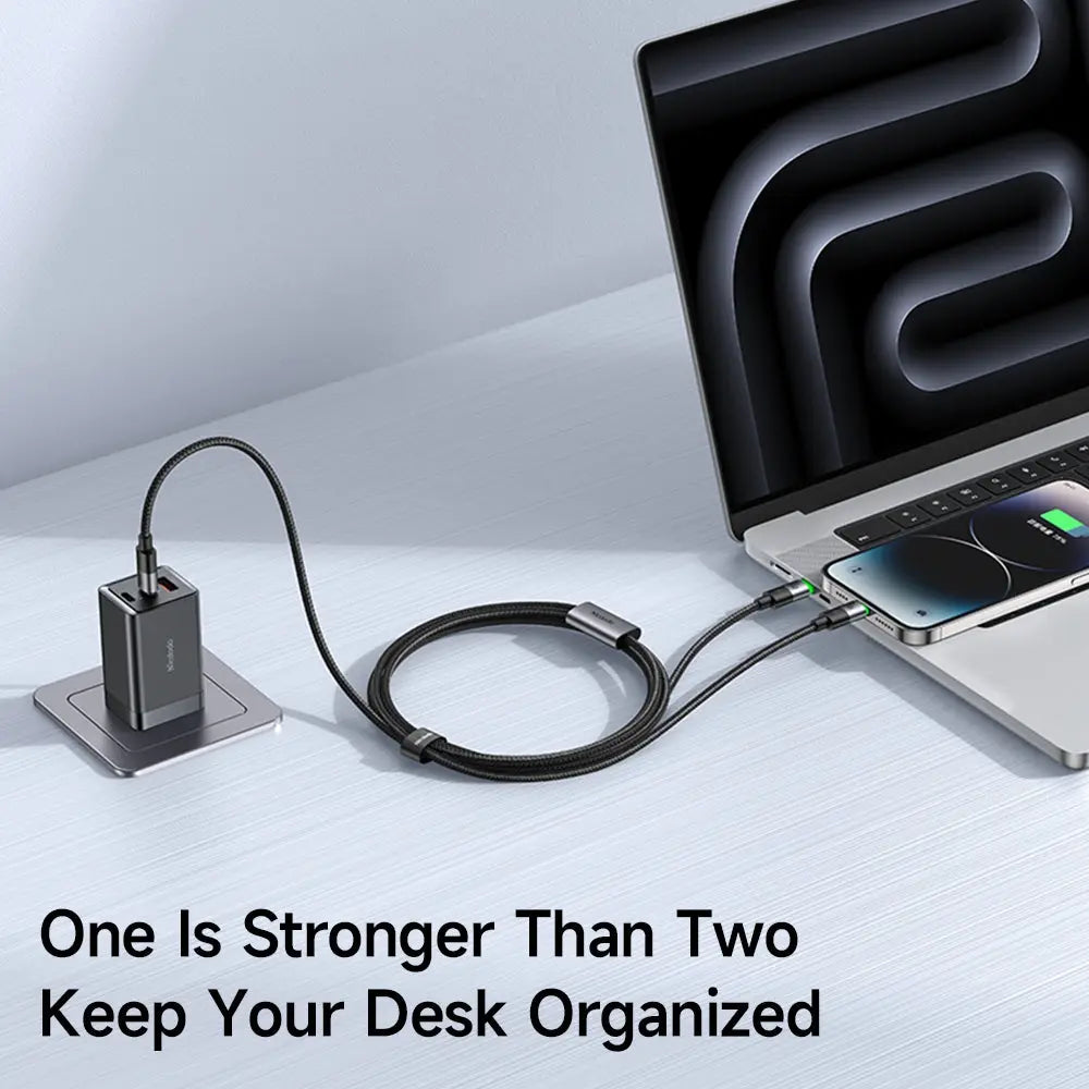 Mcdodo 2-in-1 Cable USB-C to USB-C and L Cable 100W Fast Charging 1.5M with LED Light CA-6700 Tech House Singapore