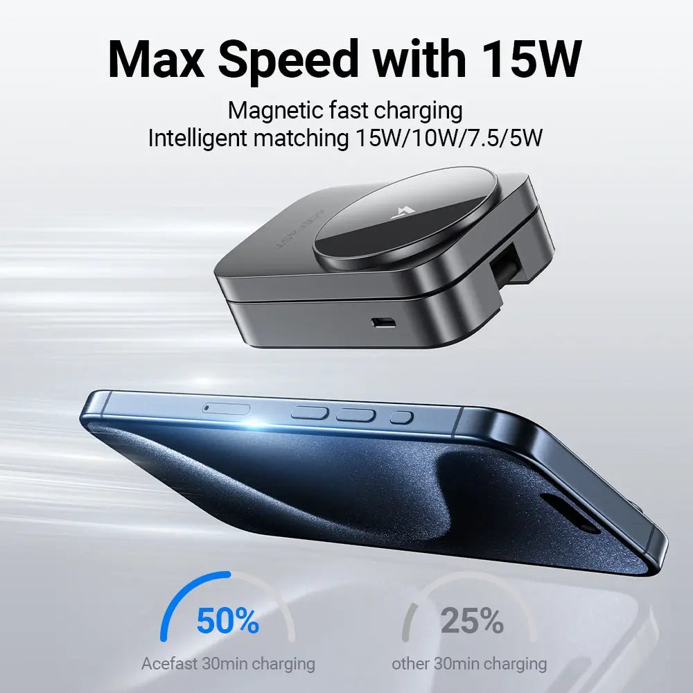 Acefast Desktop 3-in-1 Wireless Charging Station 22.5W Max Foldable Magnetic Charger Holder E22 Tech House Singapore