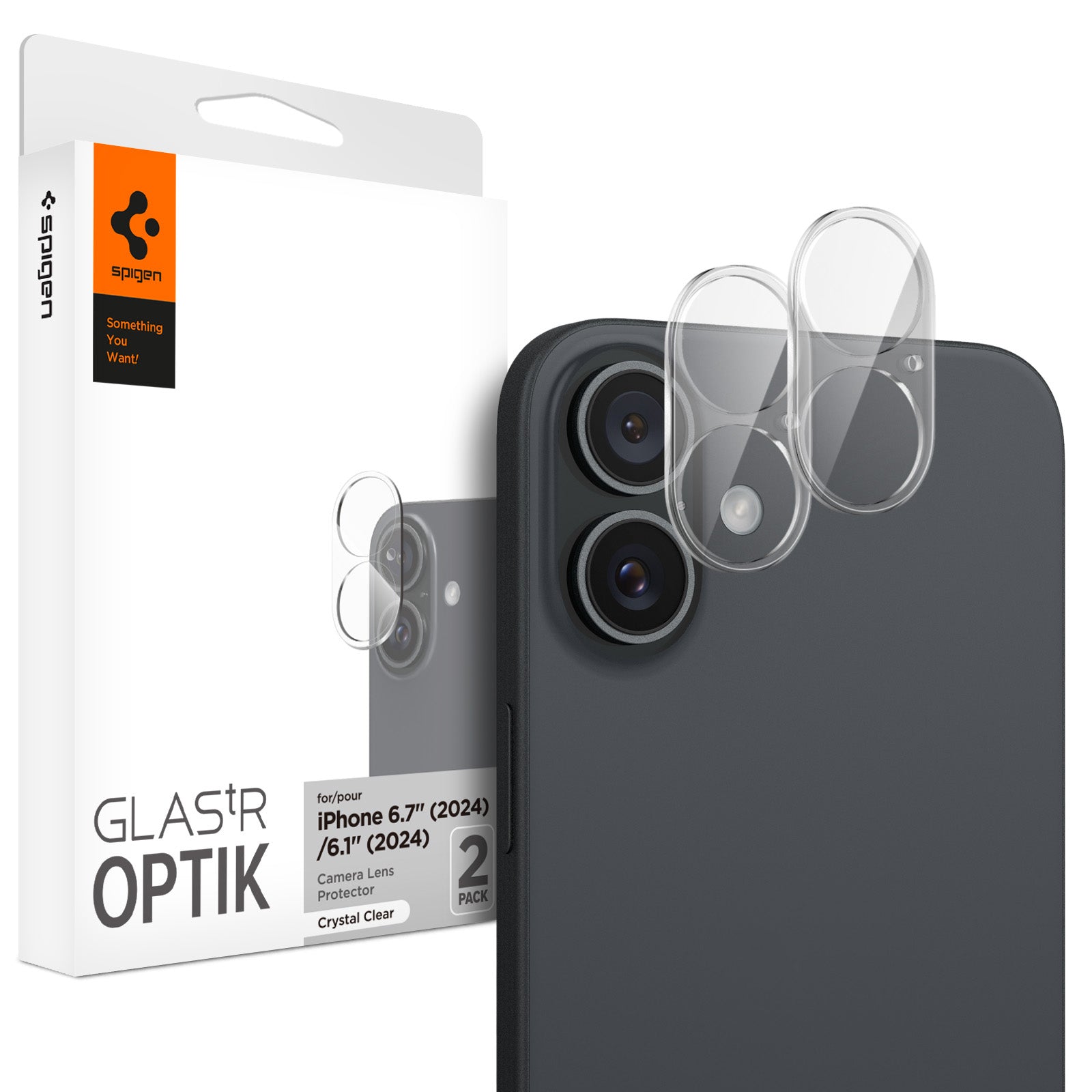 Spigen [2 Pack] iPhone 16 Plus / iPhone 16 Camera Lens Protector Optic Lens Spigen